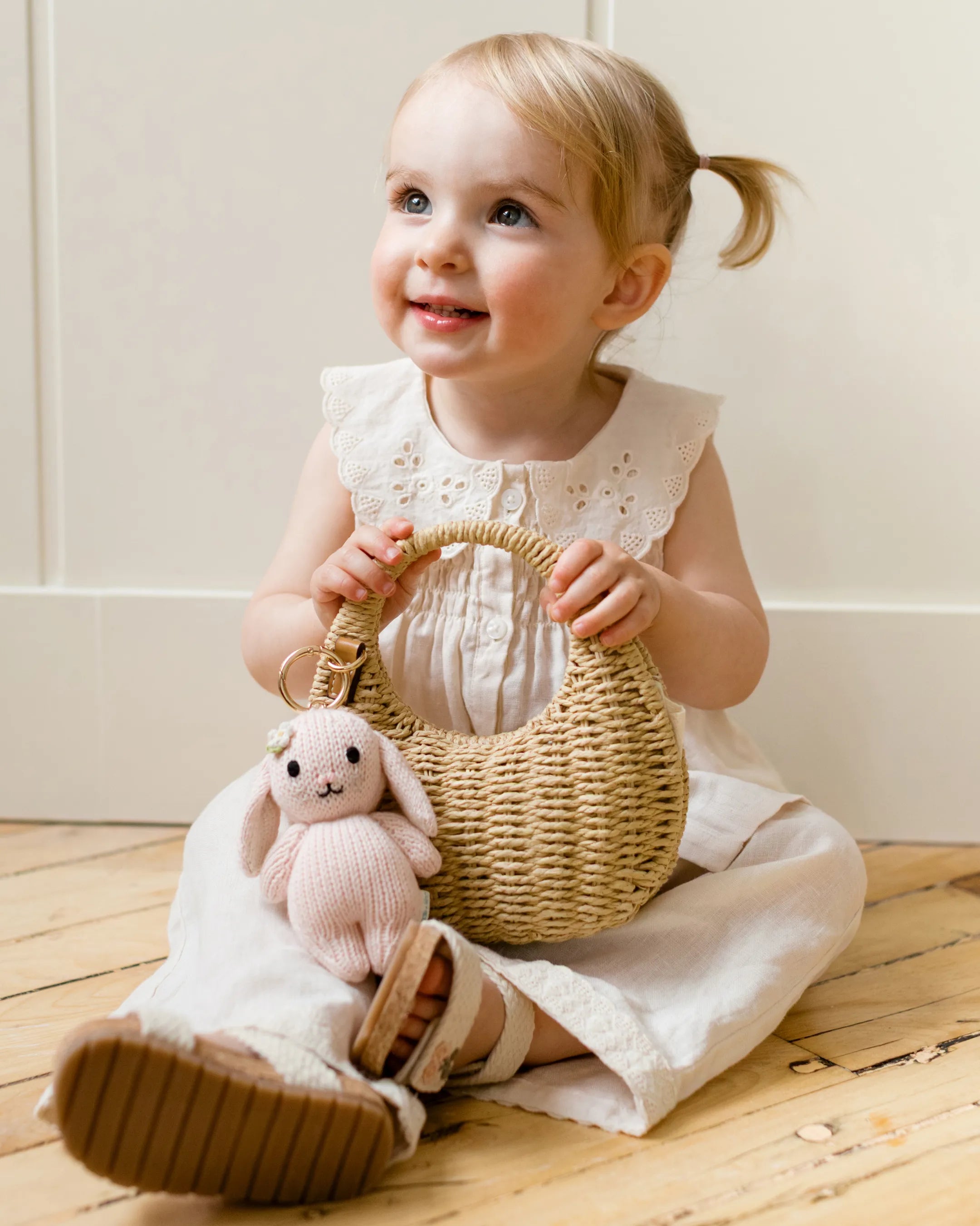 Baby bunny (rose) bag charm
