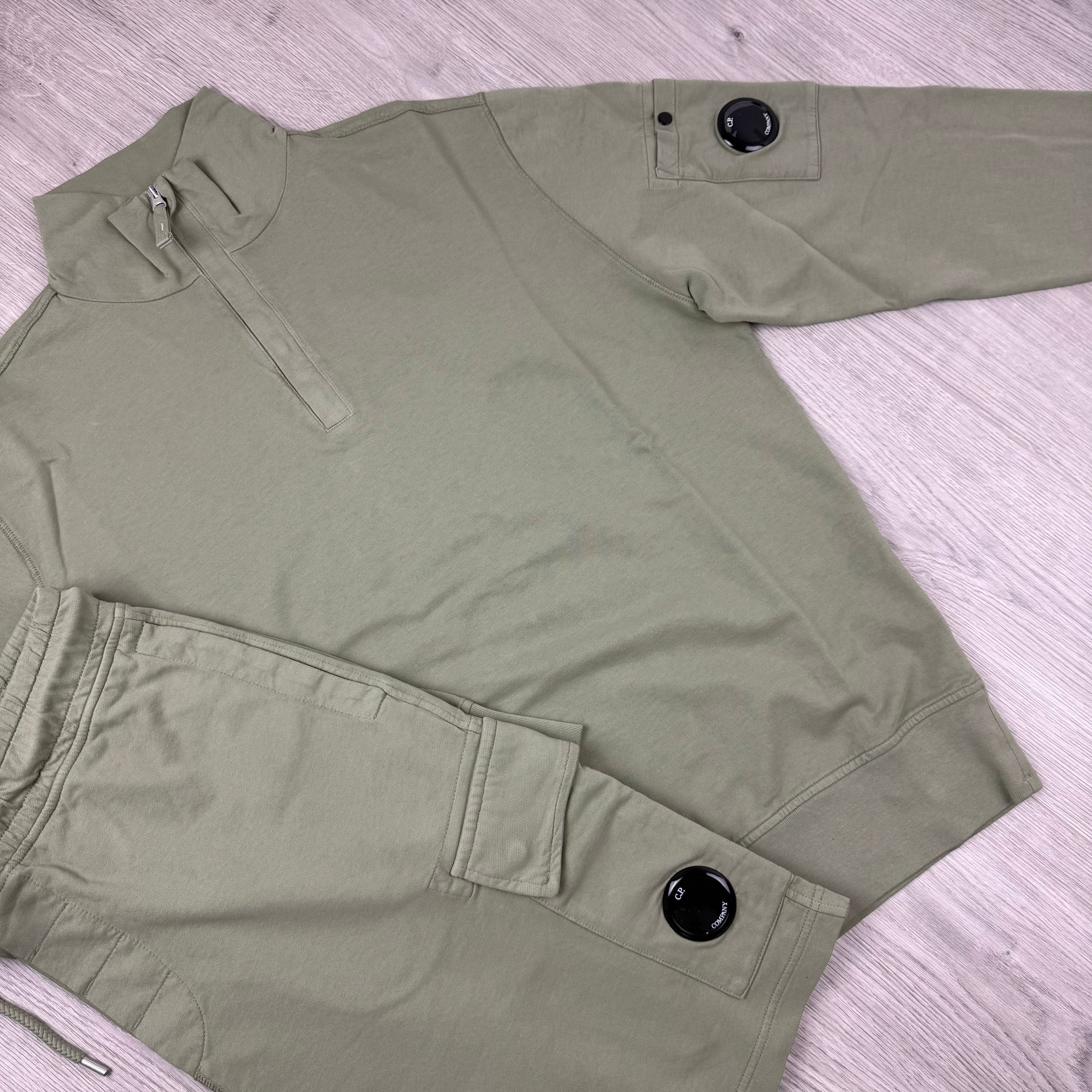 CP Company Light Fleece Tracksuit - Moss Gray