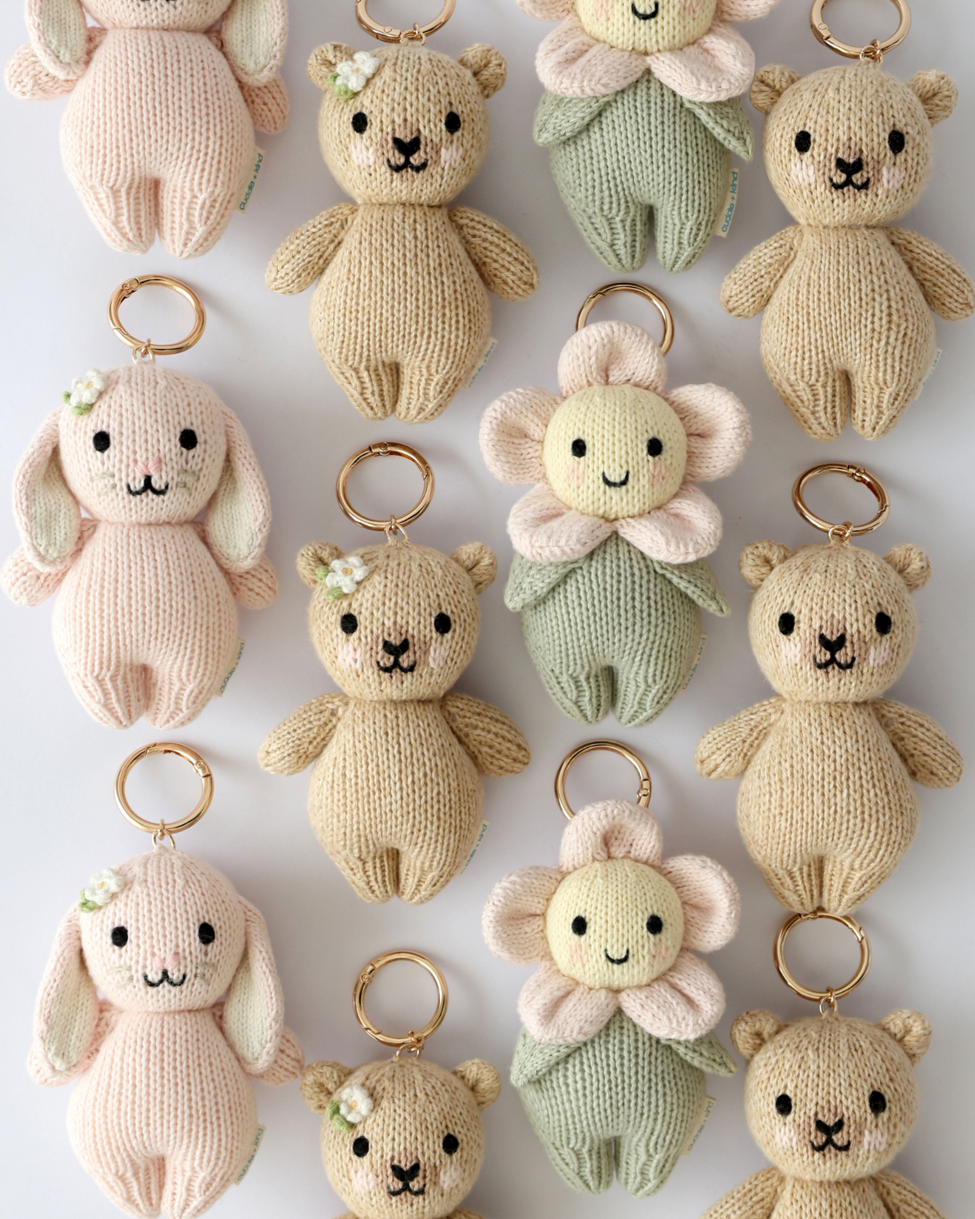 Baby bunny (rose) bag charm