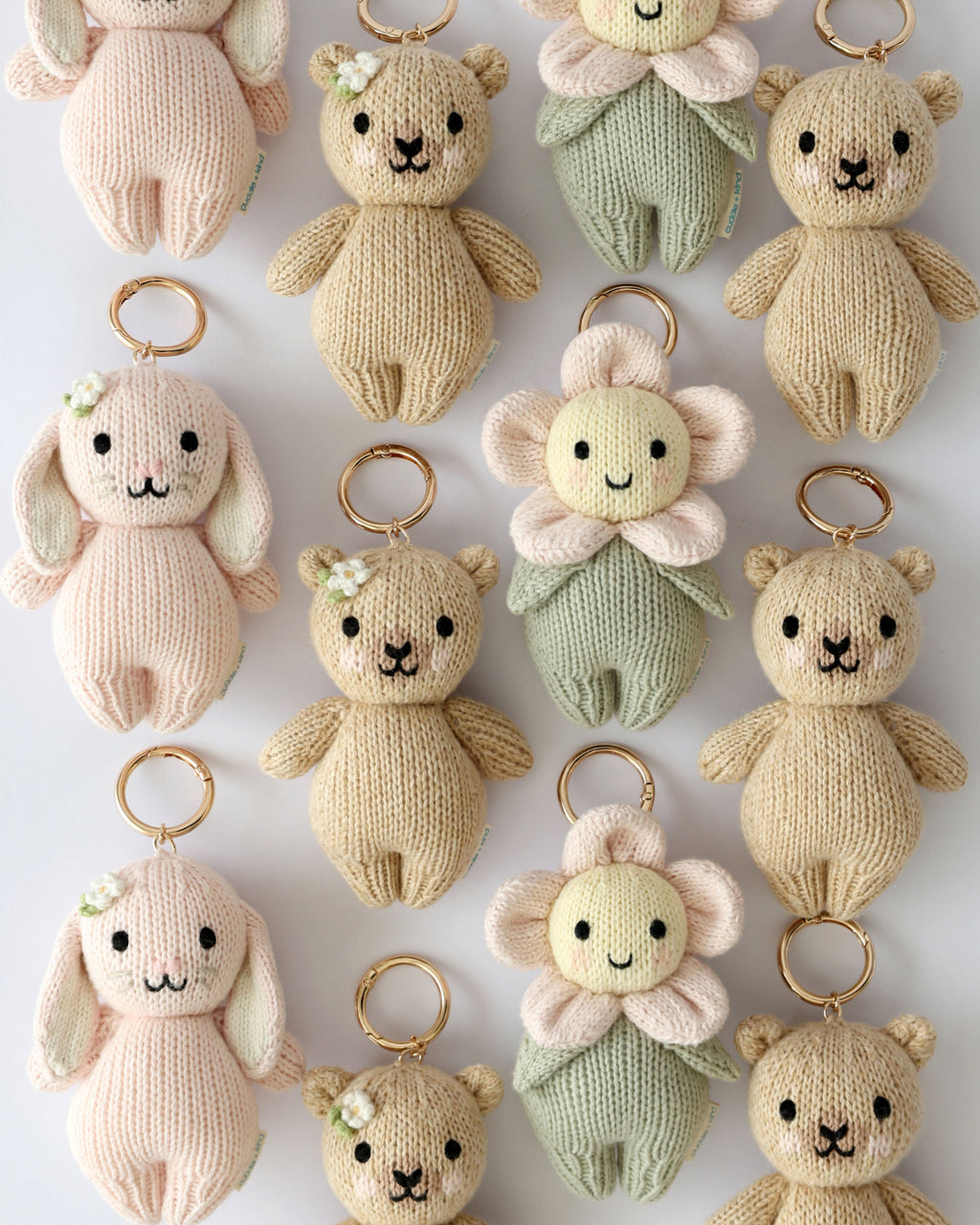 Baby honey bear (floral) bag charm
