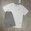 Nike 'Miler' Set - White/Pewter Grey