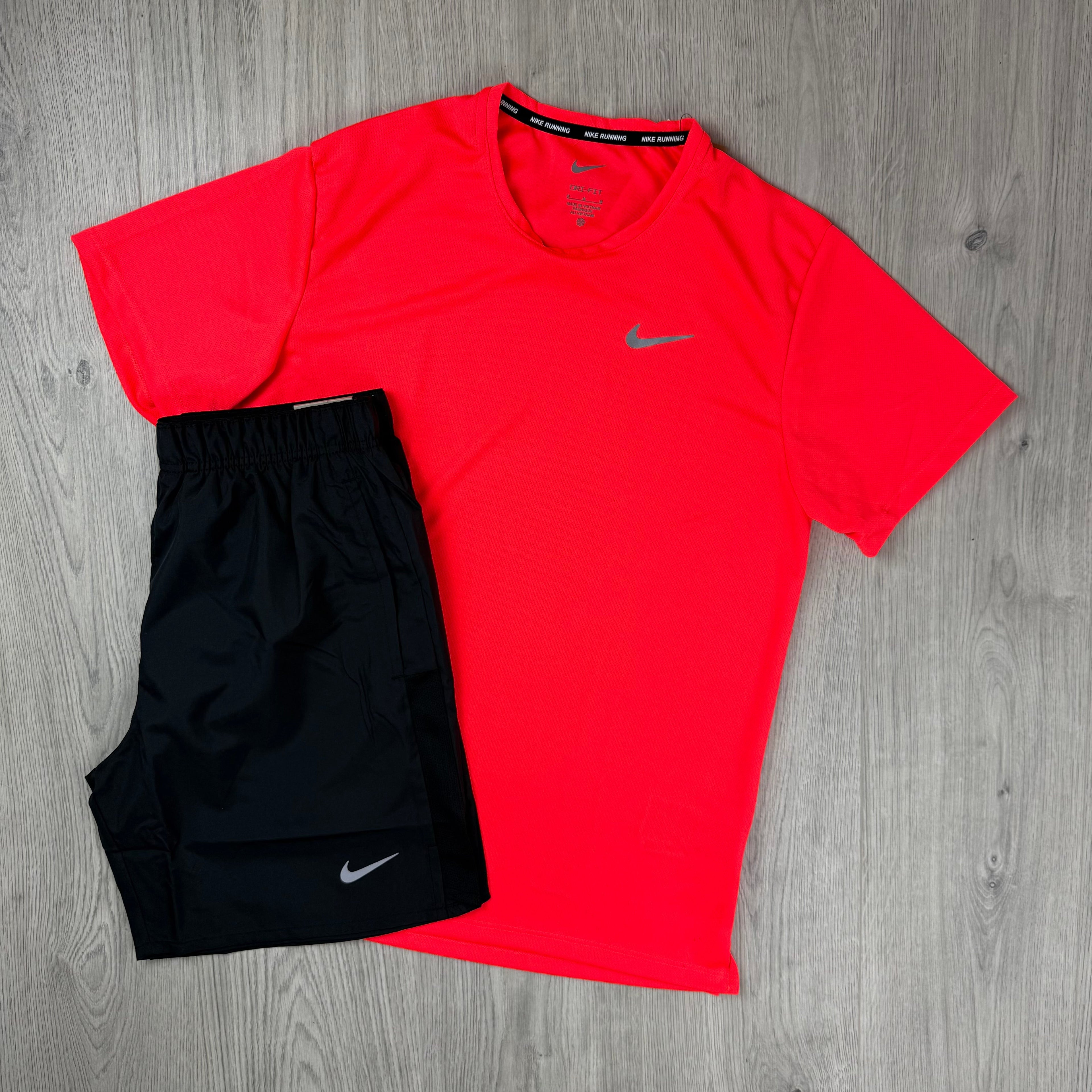 Nike 'Miler' Set - Crimson/Black