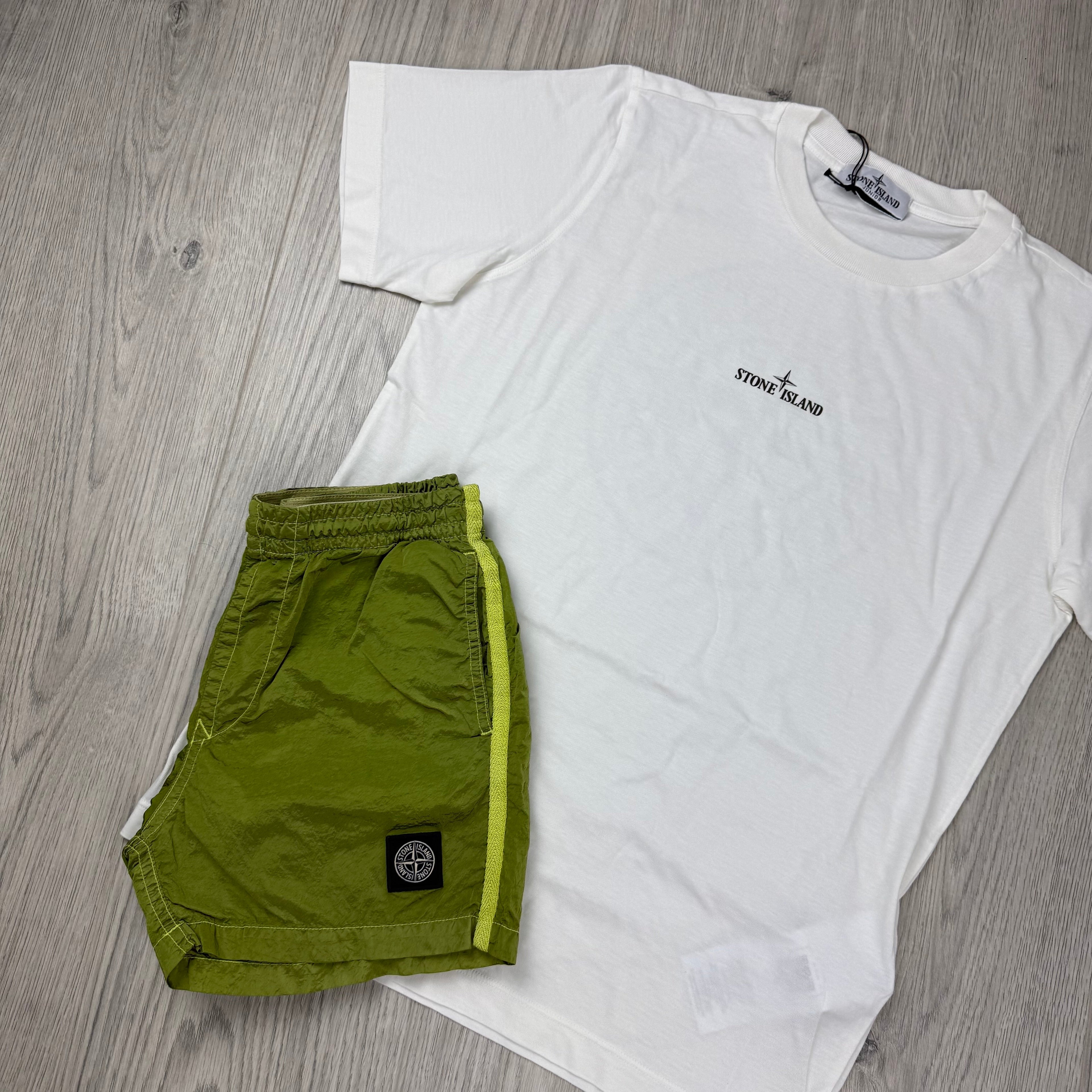 Stone Island Junior Holiday Set - White/Lime