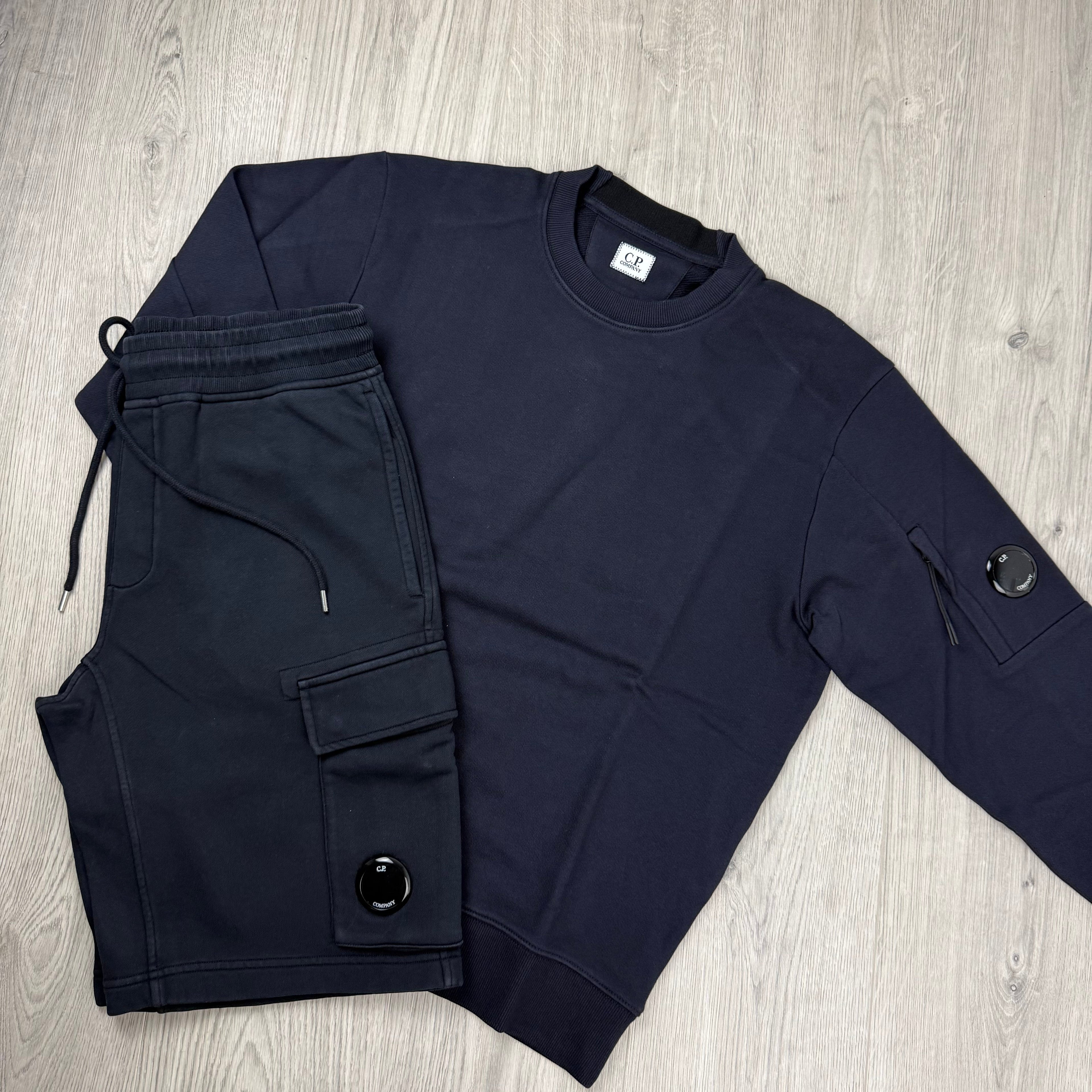 CP Company Raised Fleece Tracksuit - Navy